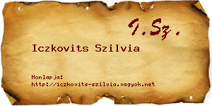 Iczkovits Szilvia névjegykártya