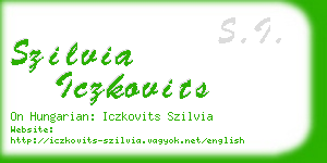 szilvia iczkovits business card